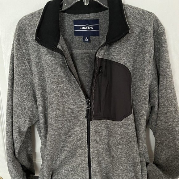 Lands’End fleece jacket mens Medium Thermacheck 200 - Picture 1 of 7